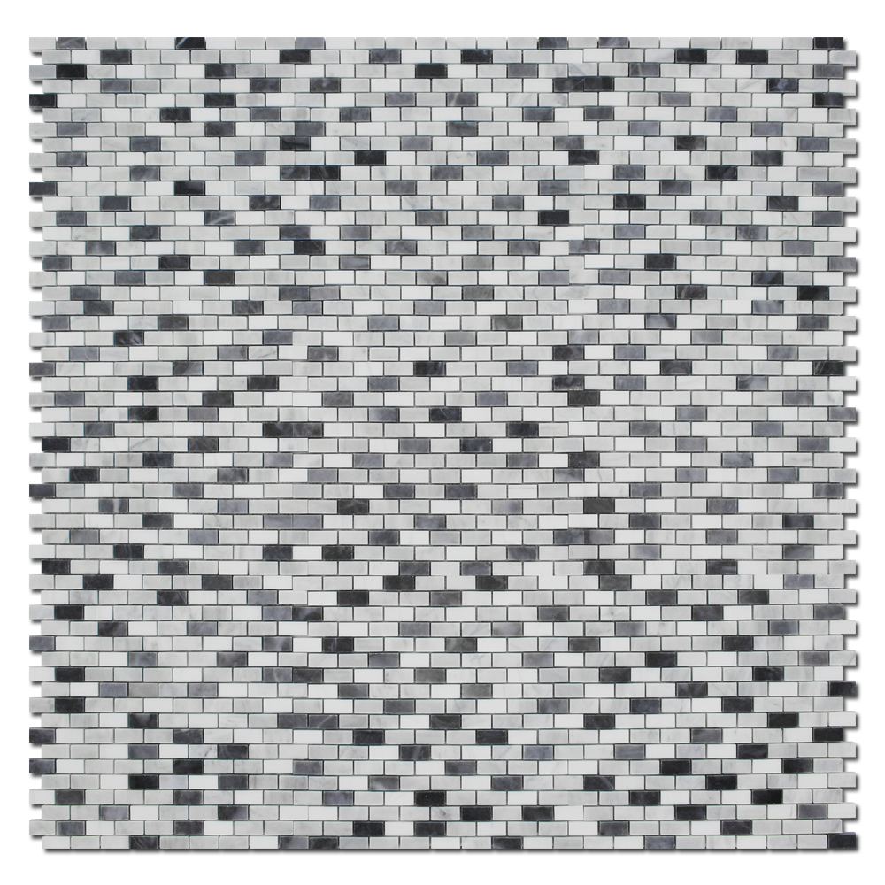 BARDIGLIO: Marble 5/8"X1 1/4" Adriatica Mosaic (12"x12"x3/8" | polished)