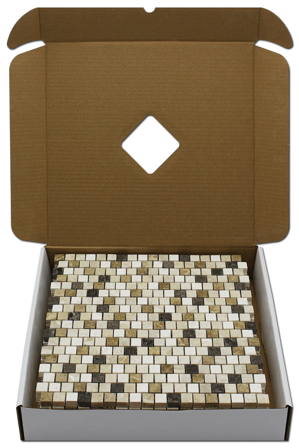 KARYA ROYAL: Marble 5/8"X5/8" Adriatica Mosaic (12"x12"x3/8" | polished)