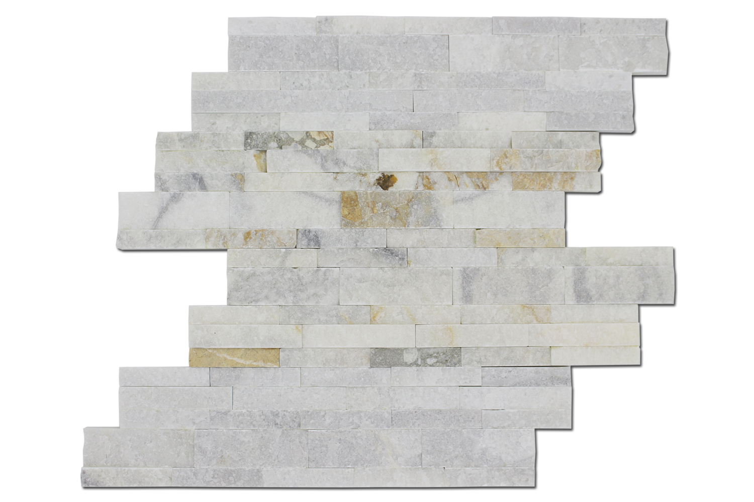 BEACHWALK: Marble Ledgestone Wall Panel (6"x24"x3/4"-1" | splitface | chiseled)