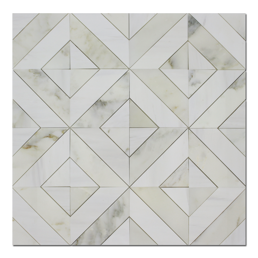 BIANCO VENATO: Calacatta Olive Marble & Dolomite Artisan Mosaic (6"x8"x3/8" | polished)