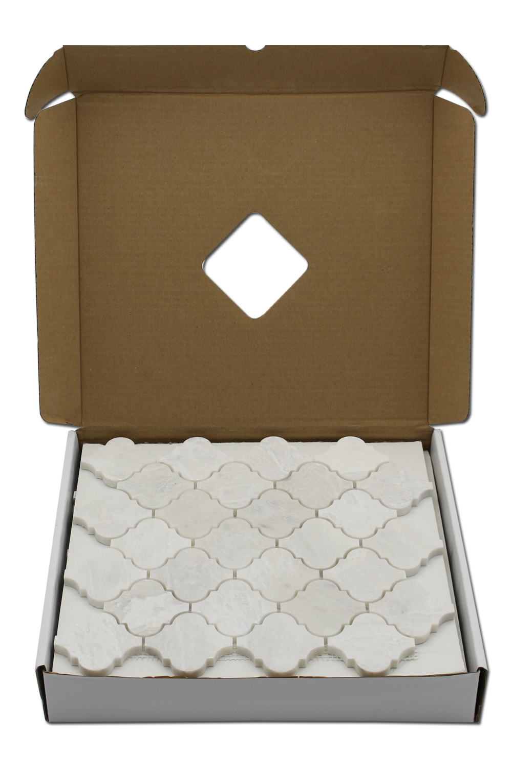 ICEBERG: Marble Arabesque Mosaic (12"x12"x3/8" | polished)