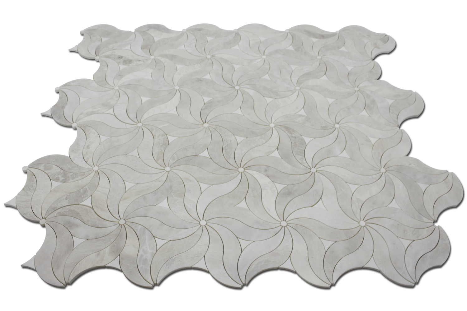 BIANCO VENATO: Iceberg Marble Deste Mosaic (8 13/16"x17 1/4"x3/8" | polished)