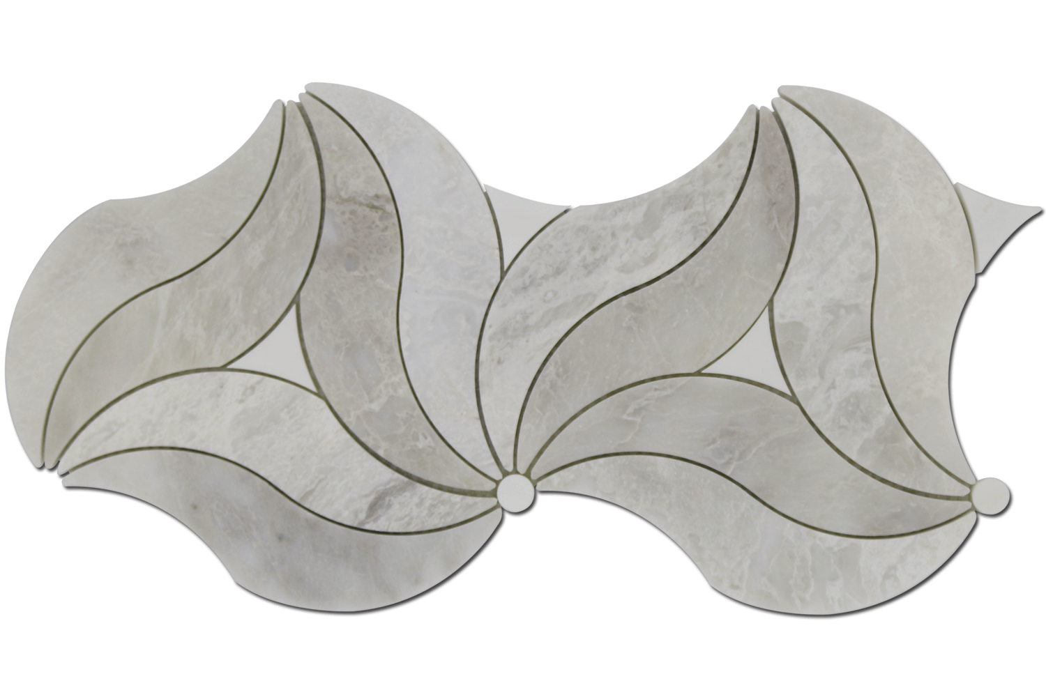 BIANCO VENATO: Iceberg Marble Deste Mosaic (8 13/16"x17 1/4"x3/8" | polished)
