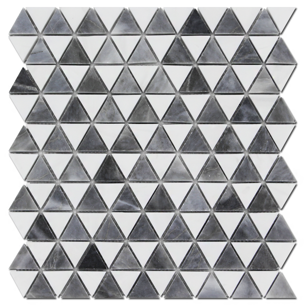 BARDIGLIO: Bianco Venato Marble & Dolomite Diamantes Mosaic (12"x12"x3/8" | polished)