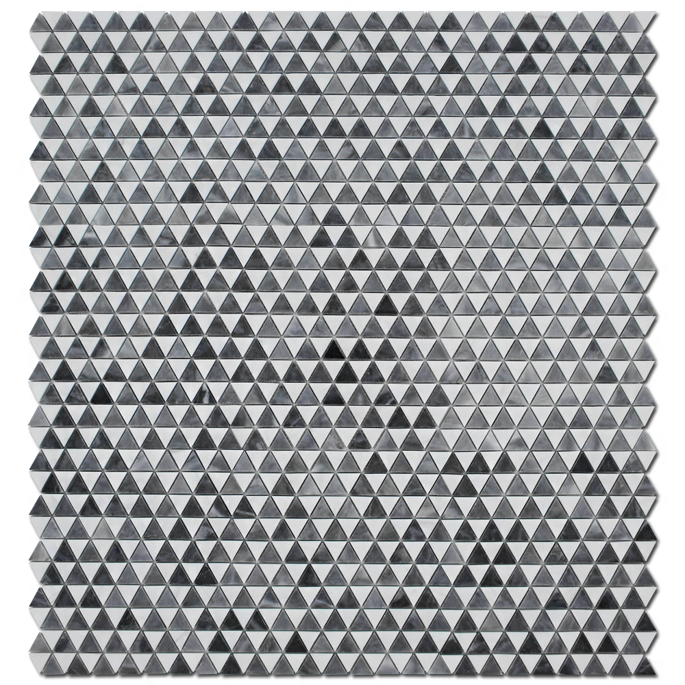 BARDIGLIO: Bianco Venato Marble & Dolomite Diamantes Mosaic (12"x12"x3/8" | polished)