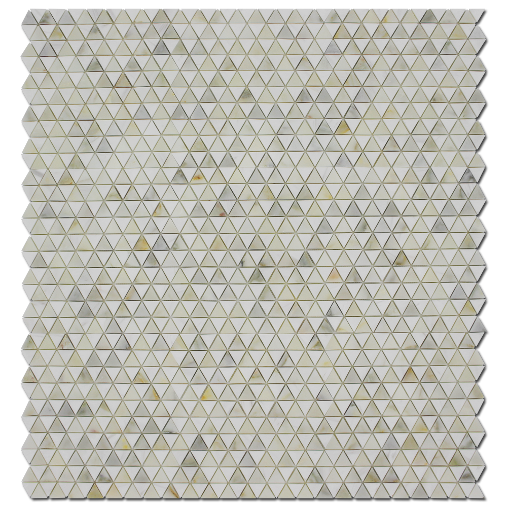 BIANCO VENATO: Calacatta Olive Marble & Dolomite Diamantes Mosaic (12"x12"x3/8" | polished)