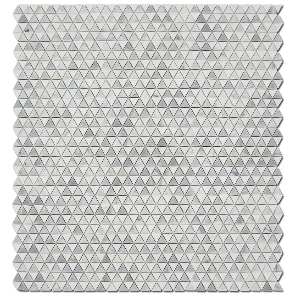 BIANCO VENATO: Carrara Marble & Dolomite Diamantes Mosaic (12"x12"x3/8" | polished)
