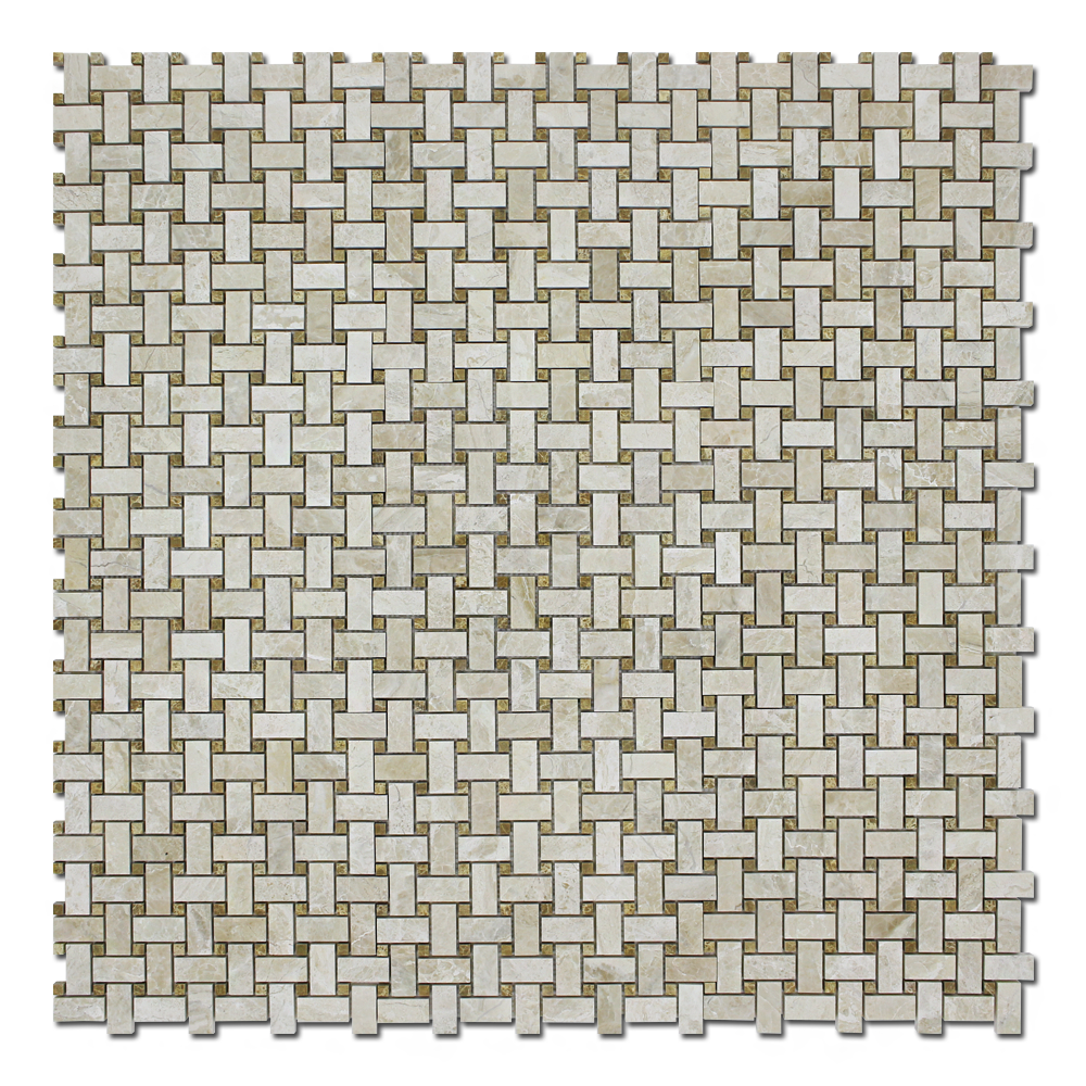 EMPERADOR: Karya Royal Marble Basketweave Mosaic (12"x12"x3/8" | polished)