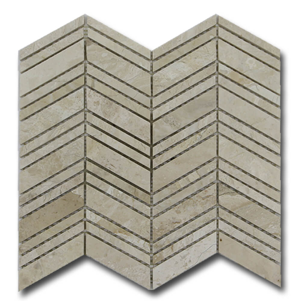 KARYA ROYAL: Marble Chevron Mosaic (12"x12"x3/8" | polished)