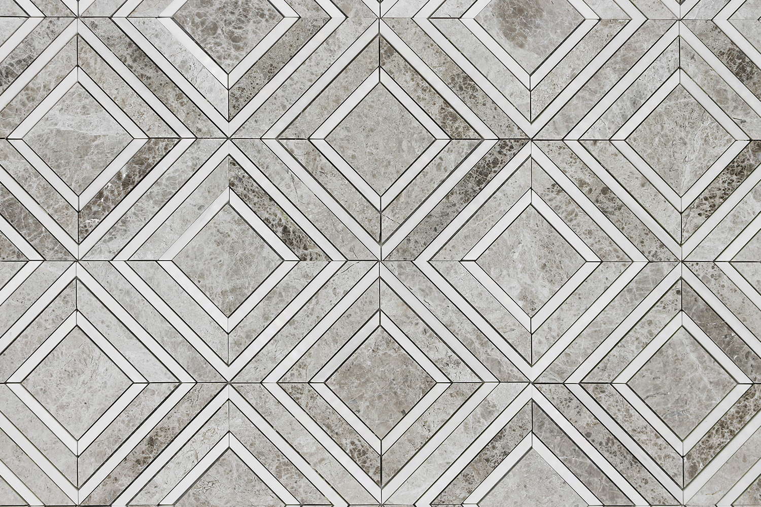 BIANCO VENATO: Silver Shadow Marble Maze Mosaic (11 1/16"x13 7/16"x3/8" | polished)
