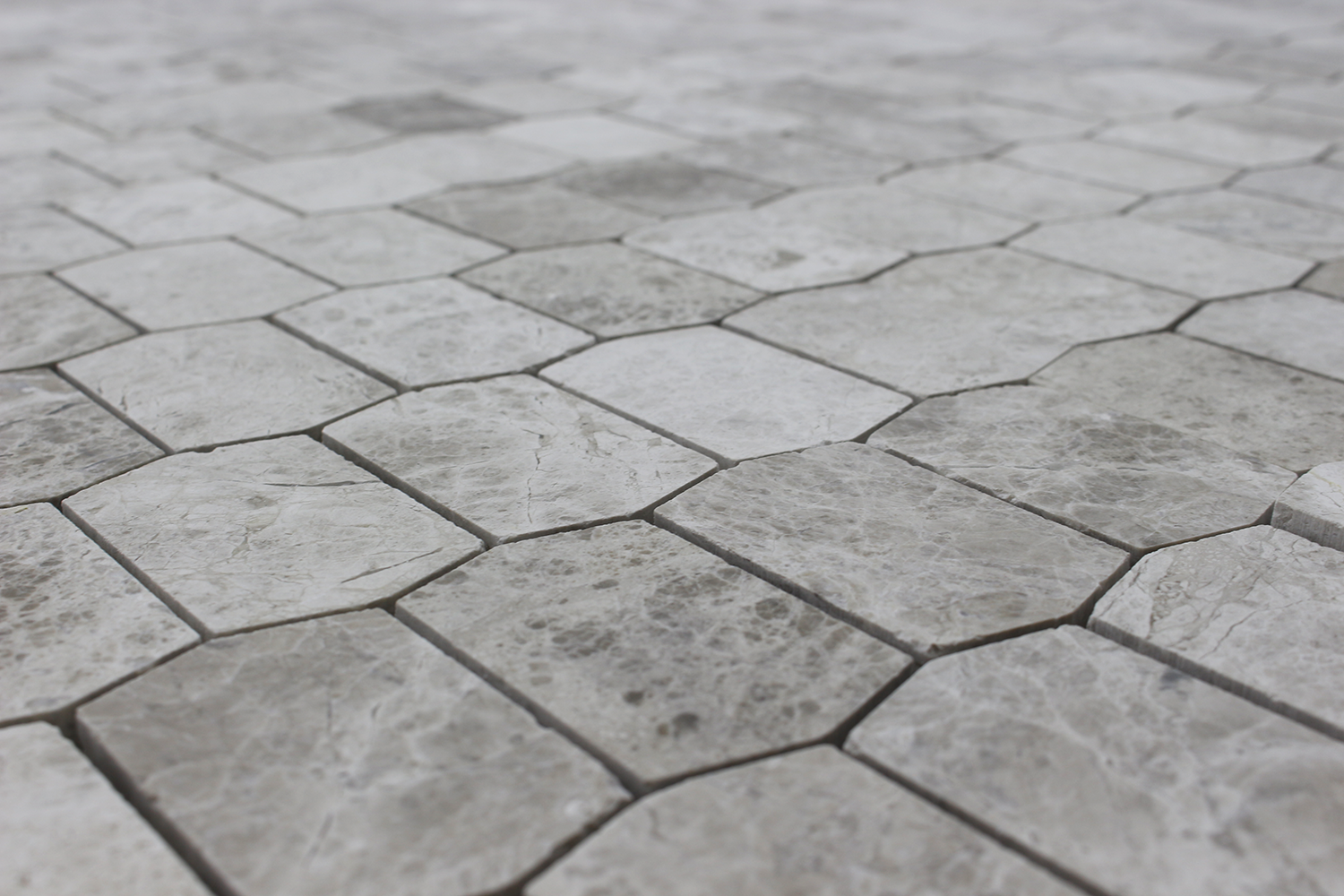 SILVER SHADOW: Marble Picket Mosaic (12"x12"x3/8" | polished)