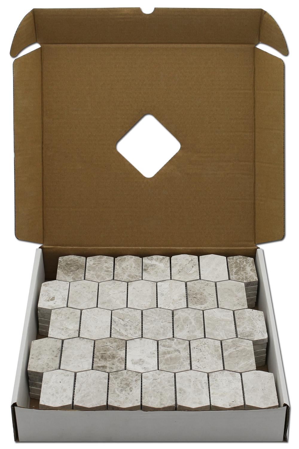 SILVER SHADOW: Marble Picket Mosaic (12"x12"x3/8" | polished)