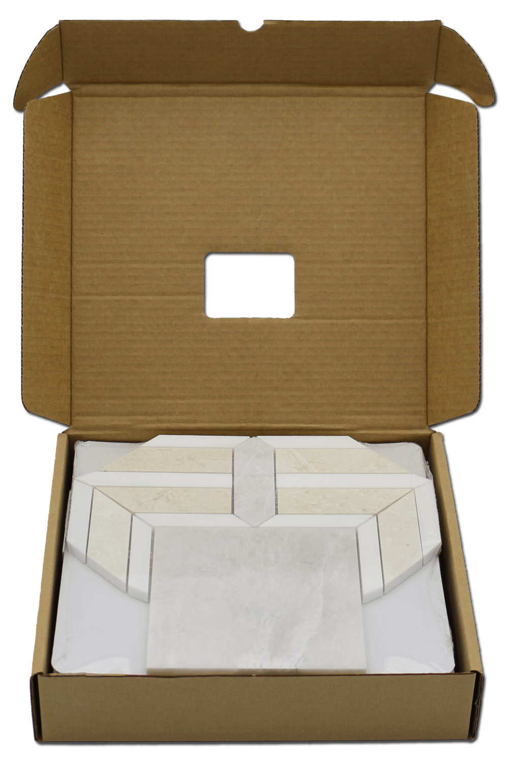 ICEBERG: Perla, Bianco Venato Marble Rhapsody Mosaic (10 1/2"x11"x3/8" | polished)
