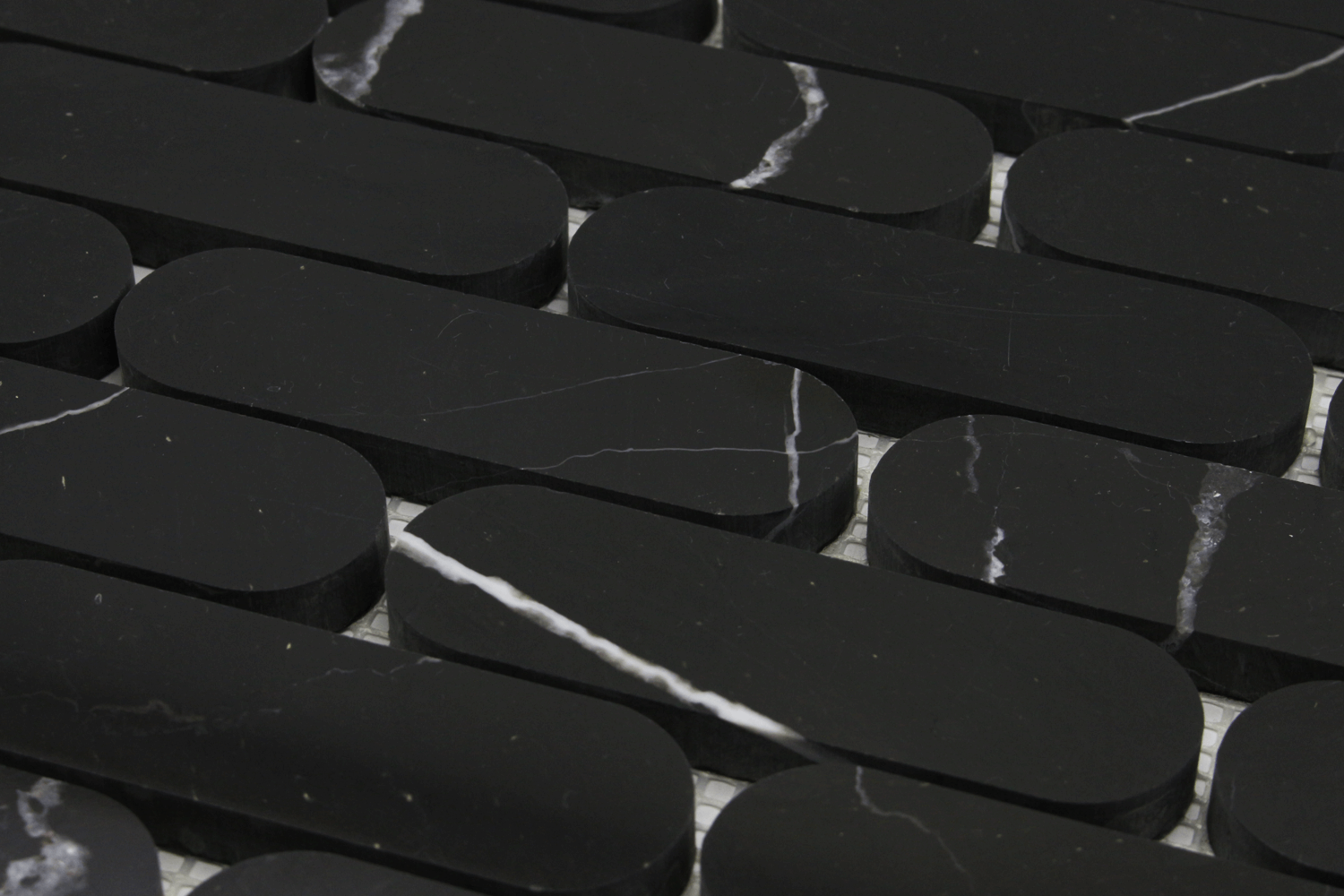 TAURUS BLACK: Marble Eclipse Mosaic (12"x12"x3/8" | polished)