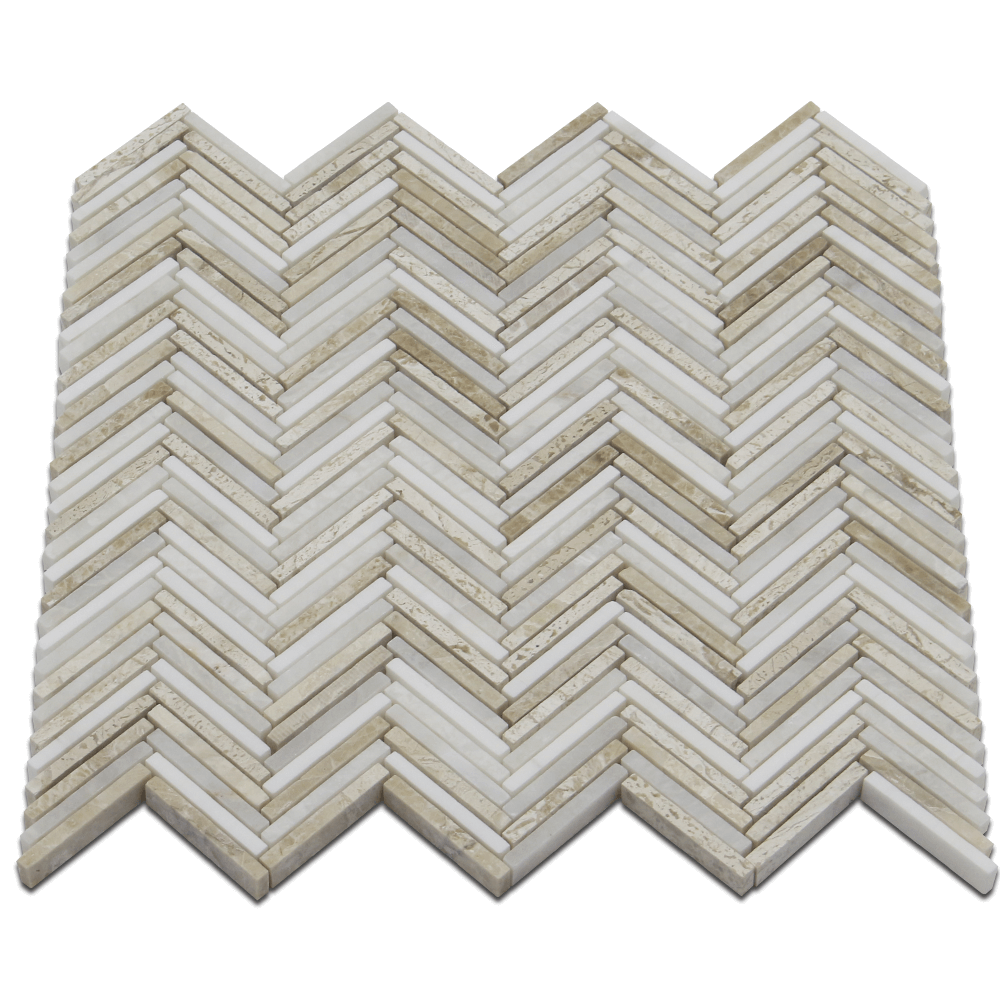 BIANCO VENATO: Iceberg, Karya Royal Marble Capri Mosaic (11 5/16"x11 11/16"x3/8" | honed, polished)