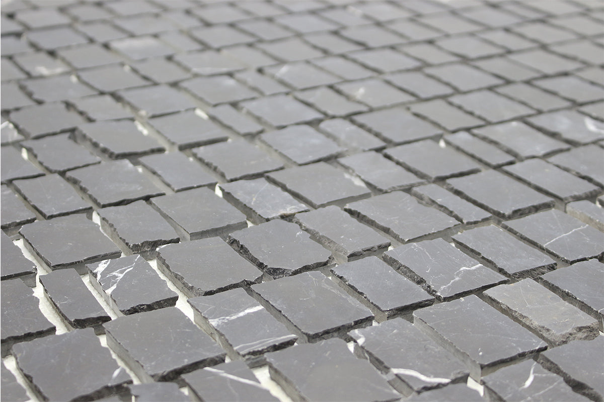 TAURUS BLACK: Marble Scarpa Mosaic (12"x12"x3/8" | honed | broken)