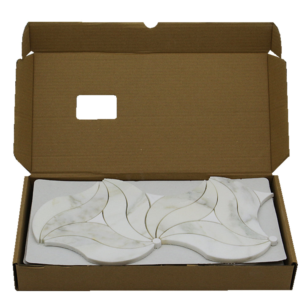 BIANCO VENATO: Calacatta Olive Marble Deste Mosaic (8 13/16"x17 1/4"x3/8" | polished)