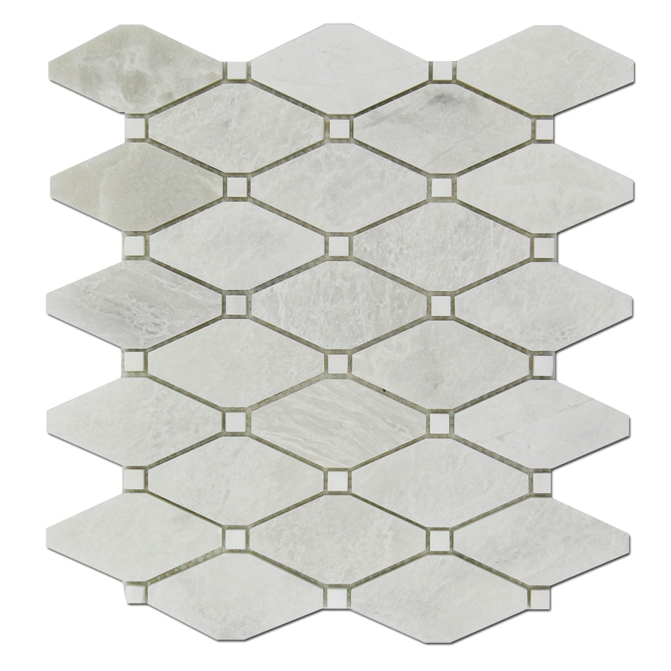 ICEBERG: Marble Clipped Diamond Mosaic (12"x12"x3/8" | polished)