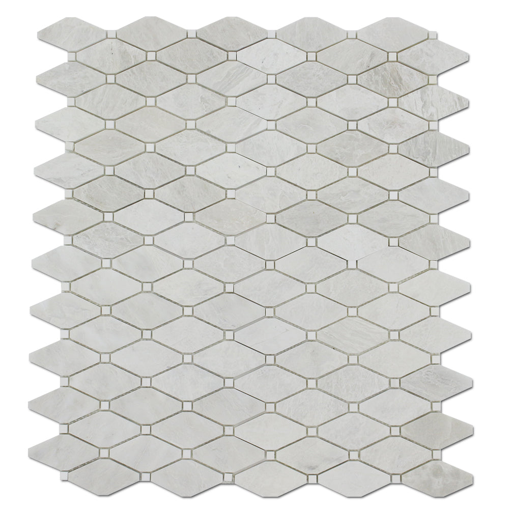 ICEBERG: Marble Clipped Diamond Mosaic (12"x12"x3/8" | polished)