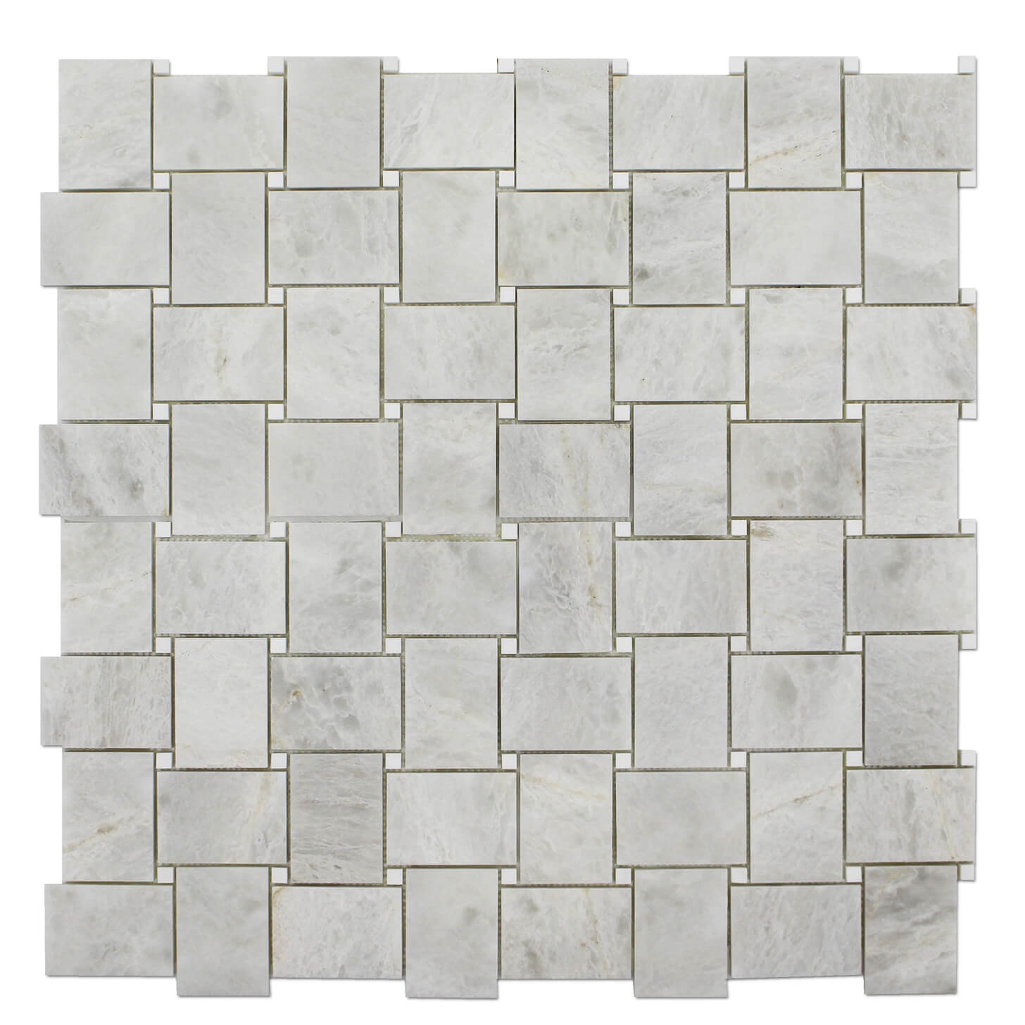 ICEBERG: Marble Basketweave Mosaic (12"x12"x3/8" | polished)