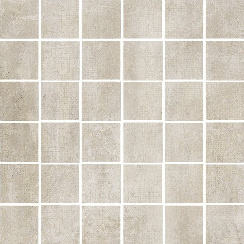 RUNWAY PORCELAIN: Ash Concrete 2X2 Straight Stack Mosaic (honed | 12"x12"x5/16" | straight cut)
