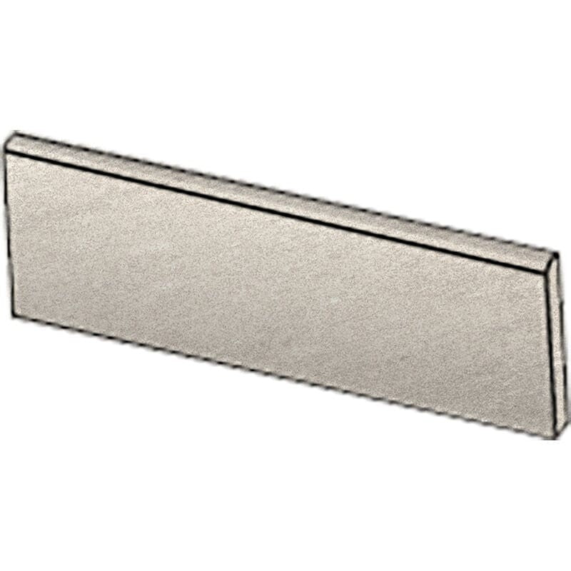 ATELIER PORCELAIN: Grey Light Concrete Porcelain Sbn Single Long Bullnose (honed | 4"x24"x5/16" | straight cut)