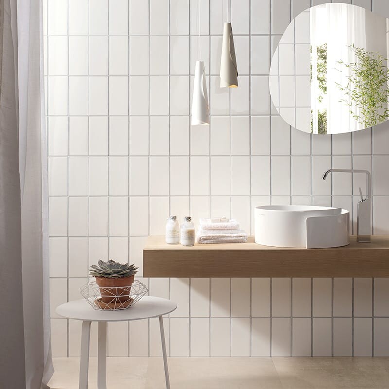 BELLA MURO CERAMIC: White Rectangle Field Tile (glossy | 4"x8"x9/32" | beveled)