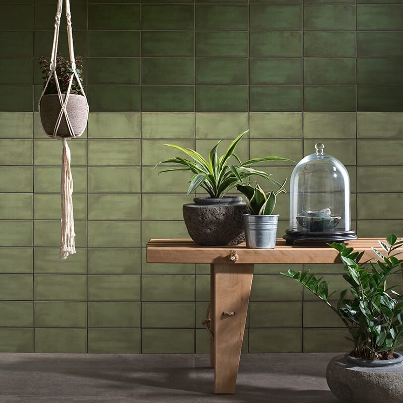 BELLA MURO CERAMIC: Olive Rectangle Field Tile (matte | 4"x8"x9/32" | beveled)