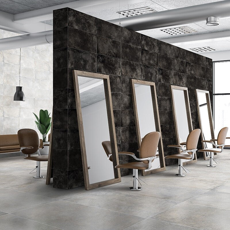 ATLAS PORCELAIN: London Black Rectangle Field Tile (honed | 12"x24"x5/16")