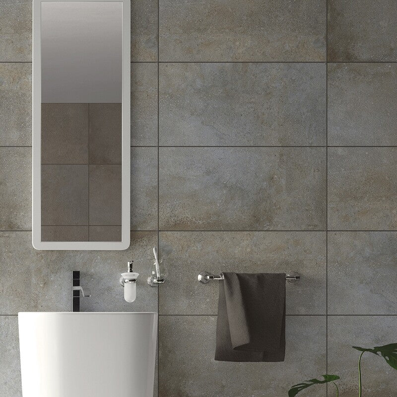 ATLAS PORCELAIN: Stockholm Greige Rectangle Field Tile (honed | 12"x24"x5/16")