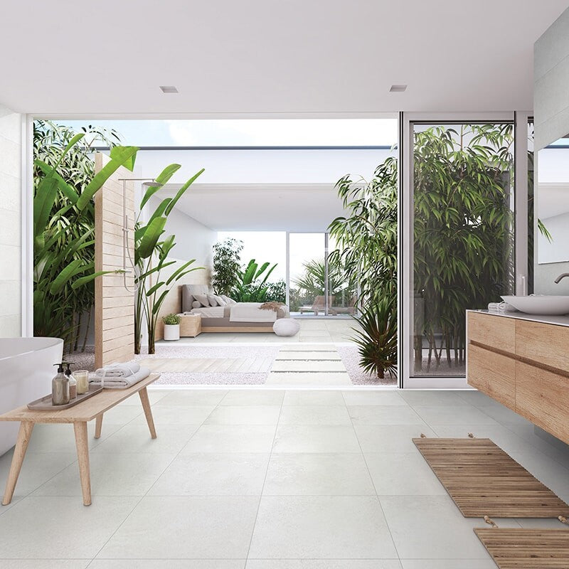 ATLAS PORCELAIN: Miami White Rectangle Field Tile (honed | 12"x24"x5/16")