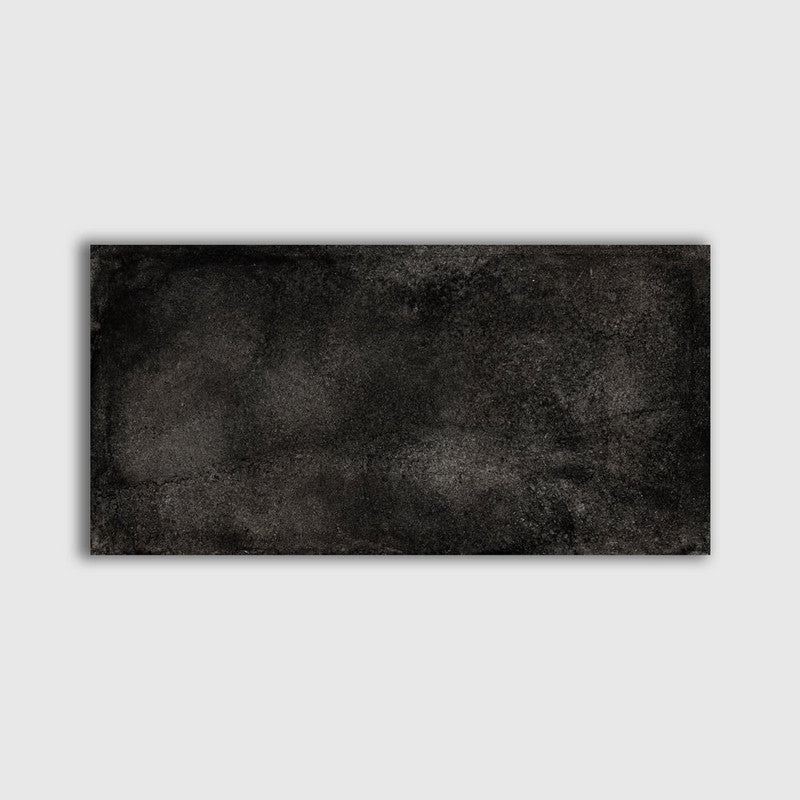 ATLAS PORCELAIN: London Black Rectangle Field Tile (r11 textured | 12"x24"x5/16")