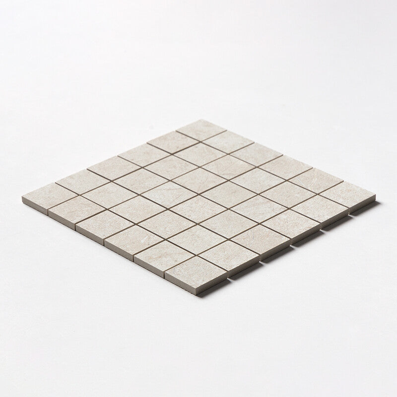 ANTEA PORCELAIN: White 2X2 Straight Stack Mosaic (matte | 12"x12"x3/8" | straight cut)