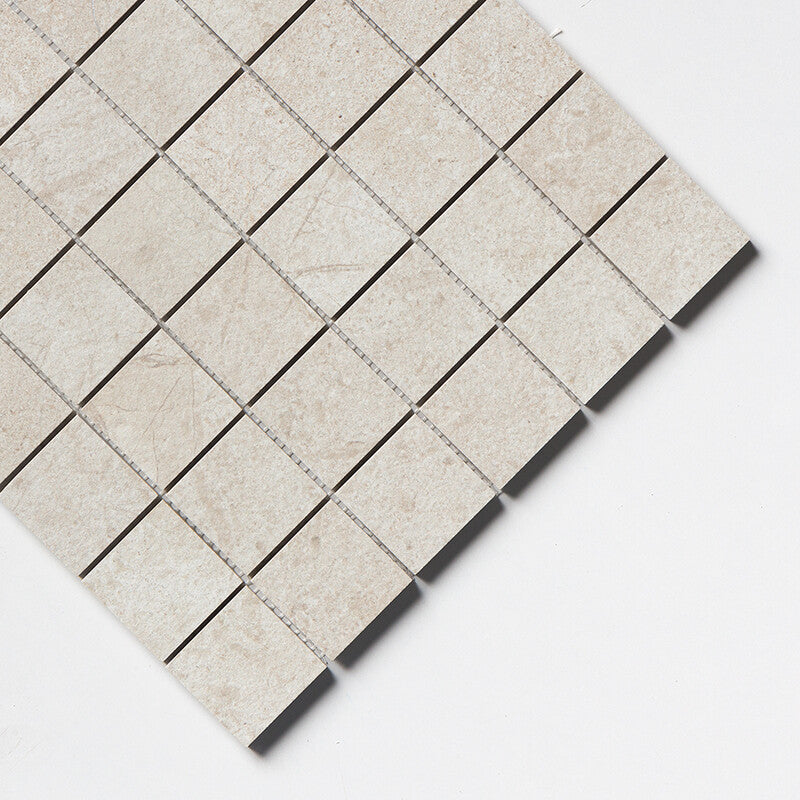 ANTEA PORCELAIN: White 2X2 Straight Stack Mosaic (matte | 12"x12"x3/8" | straight cut)