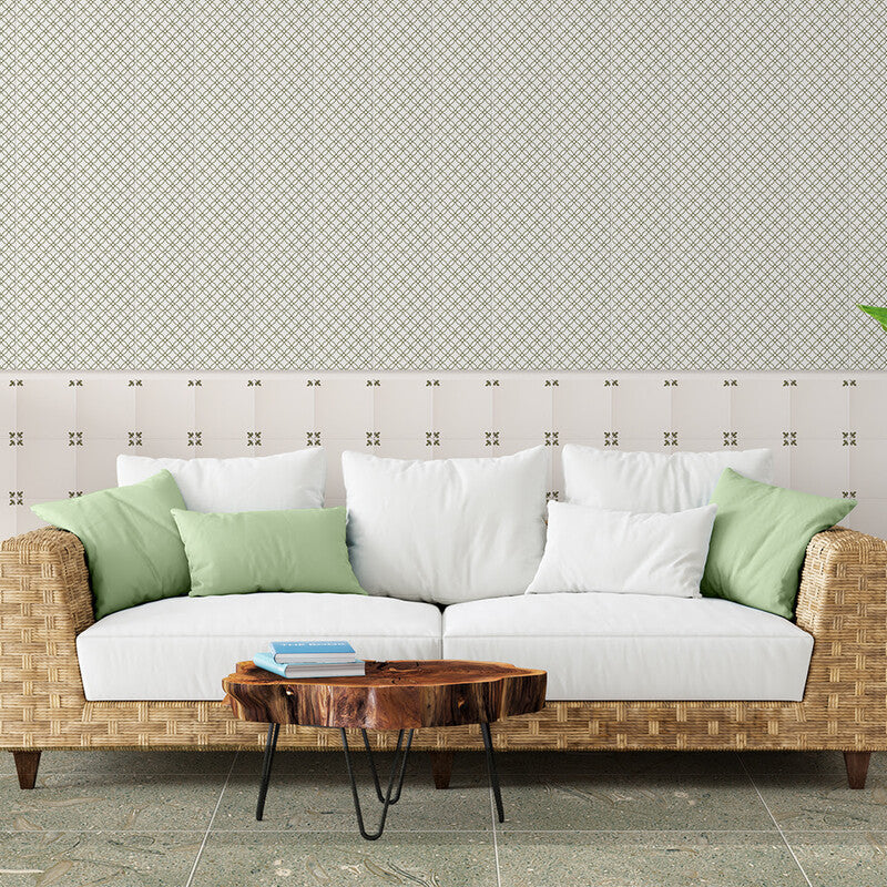 MIRADOURO CLASSIC: Garden Blanc Field Deco Tile (glazed | 6"x6"x3/8" | beveled)