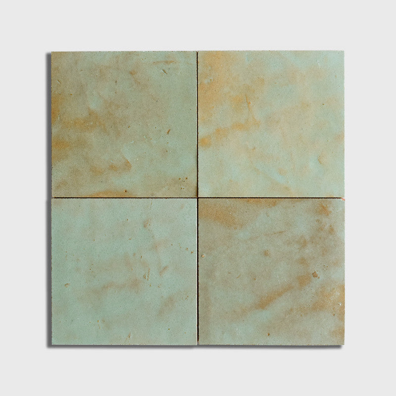 MOROCCAN: Maldives Light Square Zellige Field Tile (4"x4"x1/2" | glossy)