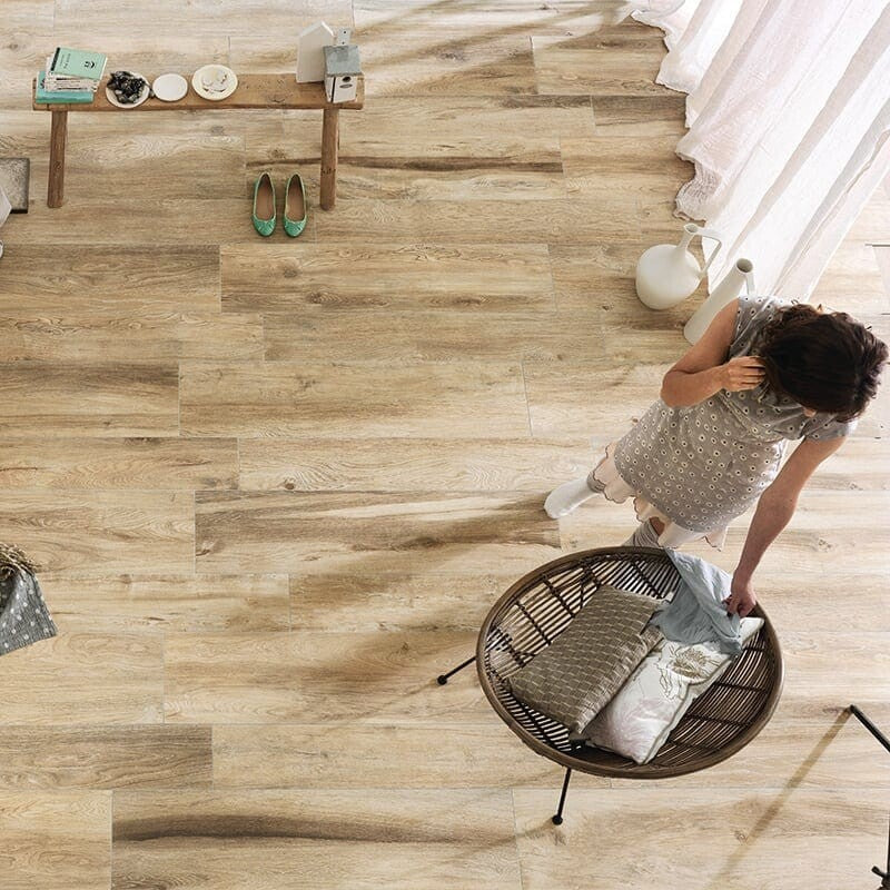 BOISE PORCELAIN: Atalier Wood Rectangle Field Tile (natural | 8"x48"x25/64" | straight cut)