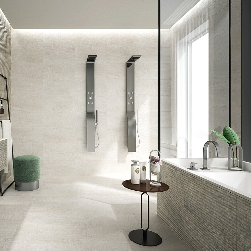 TELLURIDE PORCELAIN: Snow Rectangle Field Tile (matte | 12"x24"x23/64" | straight cut)