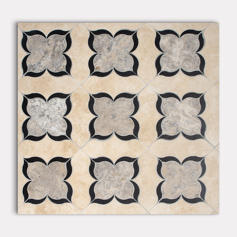 UMBRIA : Silverado Azalea Mosaic (honed filled | 13"x13"x3/16" | straight cut)