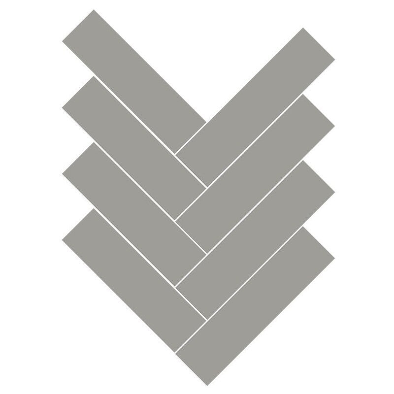 METRO WALL CERAMIC: Dark Gray Herringbone Mosaic (matte | 10"x13"x15/64" | straight cut)