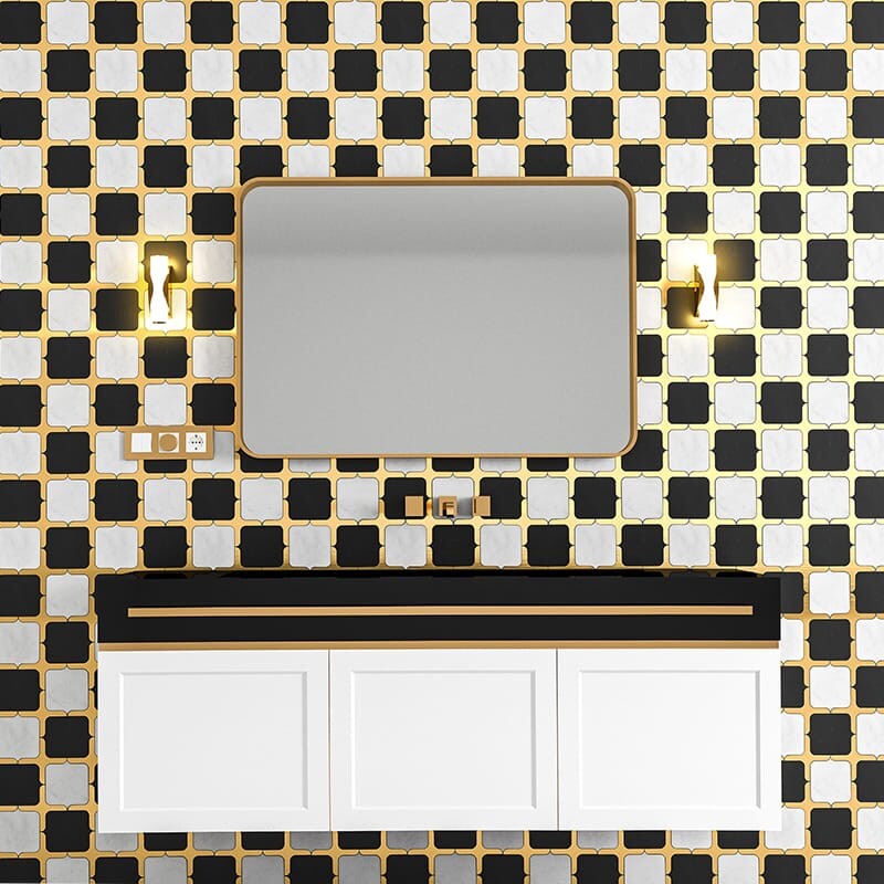 MOD GLAM : Glacier Emerson Mosaic (honed | 13"x13"x23/32" | straight cut)