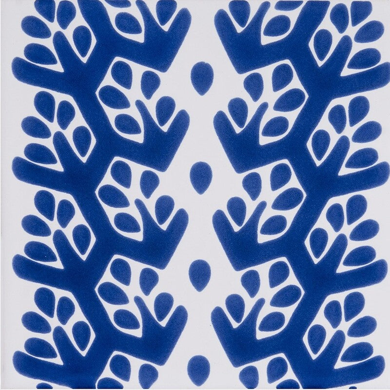 SISTER PARISH: Snow White, Iris Cecil Stripe Field Deco Tile (glossy | 6"x6"x3/8" | straight cut)