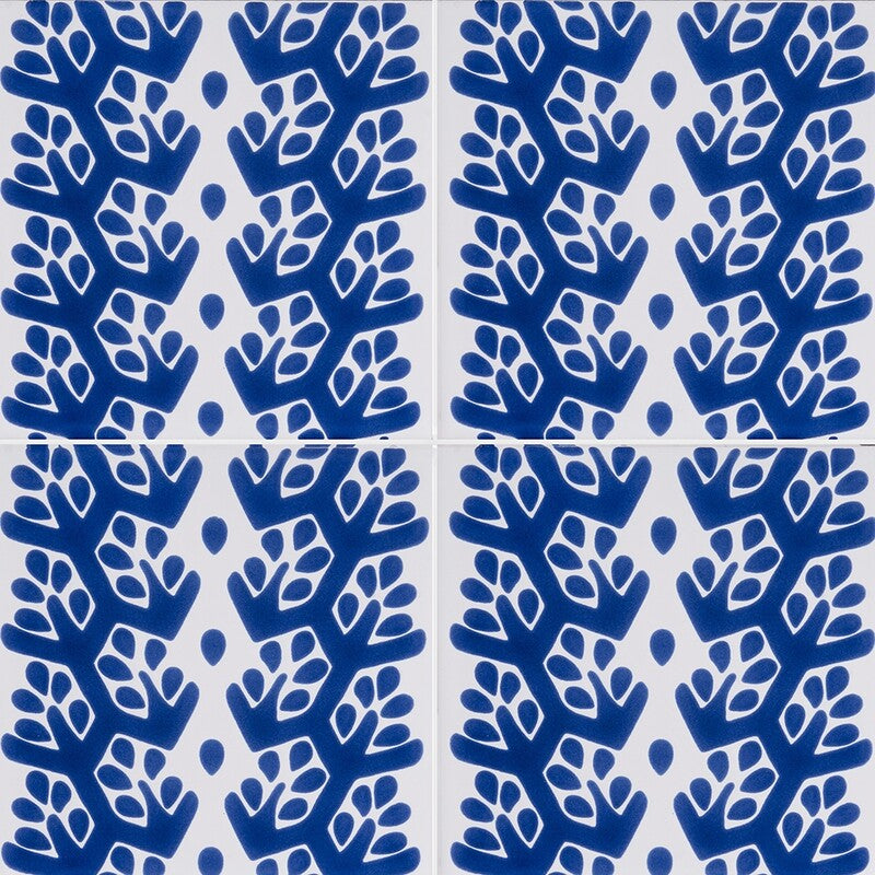 SISTER PARISH: Snow White, Iris Cecil Stripe Field Deco Tile (glossy | 6"x6"x3/8" | straight cut)