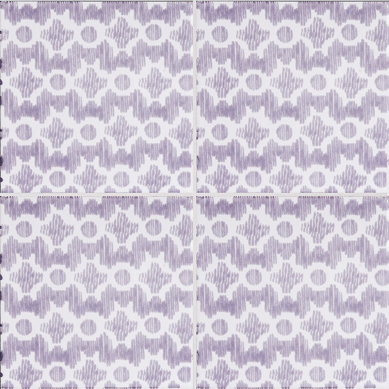 SISTER PARISH: Pure , Wisteria Clara B Field Deco Tile (glossy | 6"x6"x3/8" | straight cut)