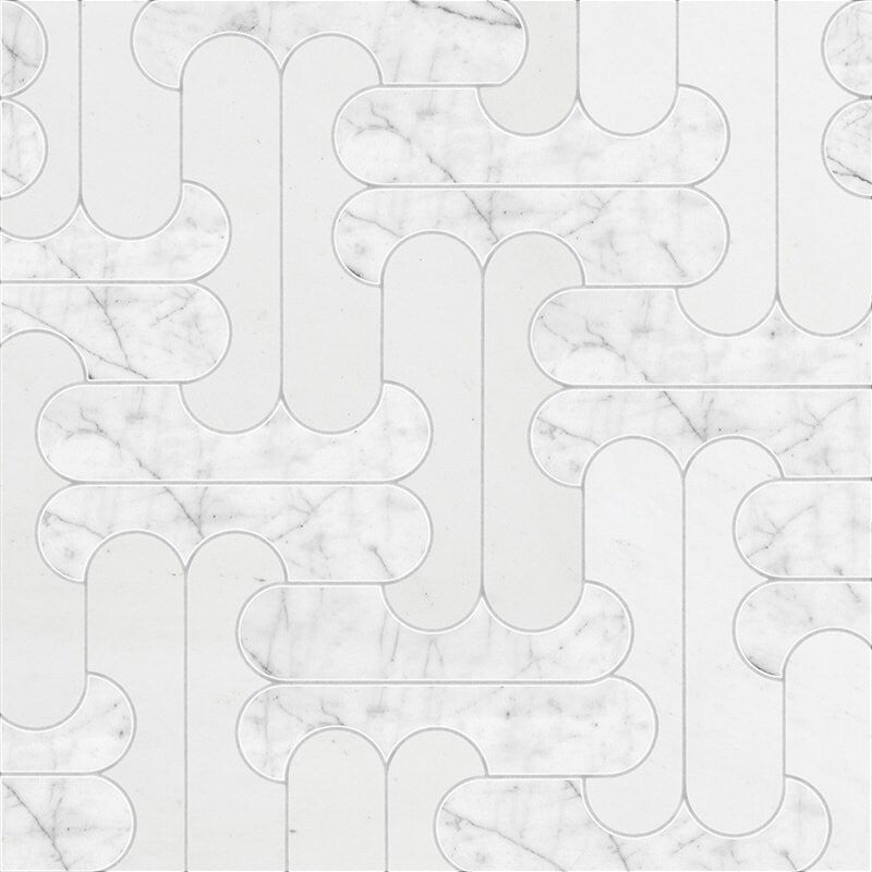 TAOS : Carrara Rya Mosaic (multi finish | 8"x11"x7/16" | straight cut)