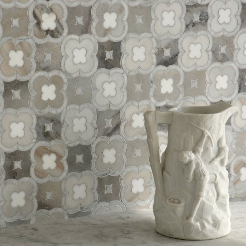 TALYA: Dolomite Palisandra Damascus Mosaic (multi finish | 11"x11"x3/8" | straight cut)