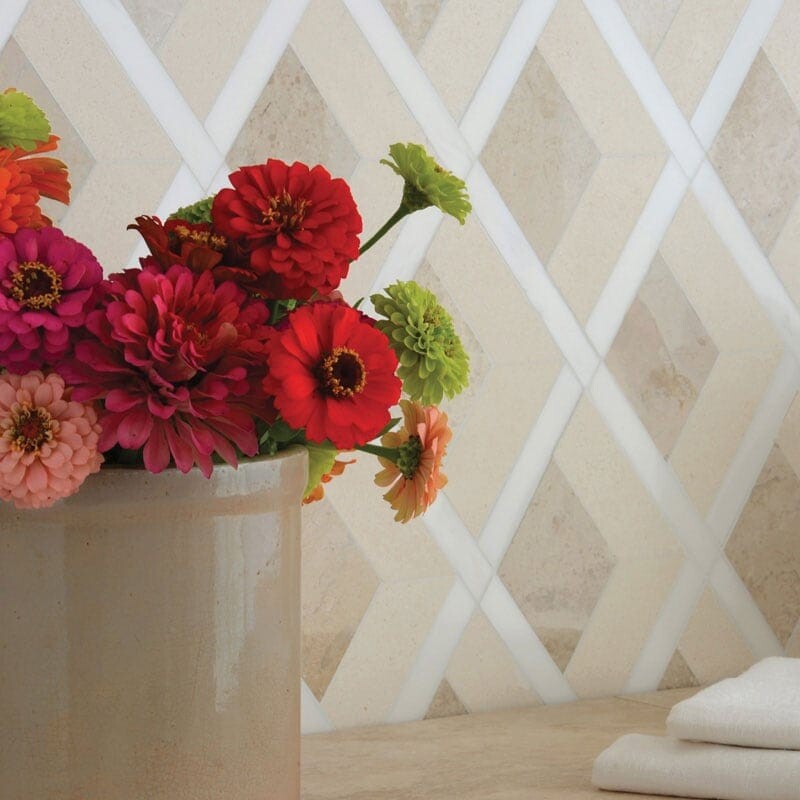 TALYA: Diana Royal, Dolomite Hippodrome Diamonds Mosaic (multi finish | 10"x11"x11/16" | straight cut)