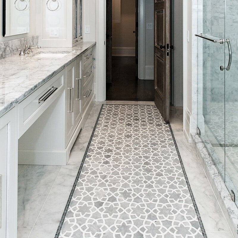 TALYA: Dolomite Isidore Mosaic (multi finish | 12"x14"x1/2" | straight cut)