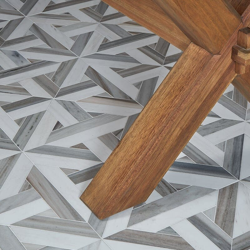 TALYA: Skyline Vein Cut Rubicon Lattice Mosaic (multi finish | 17"x17"x3/8" | straight cut)