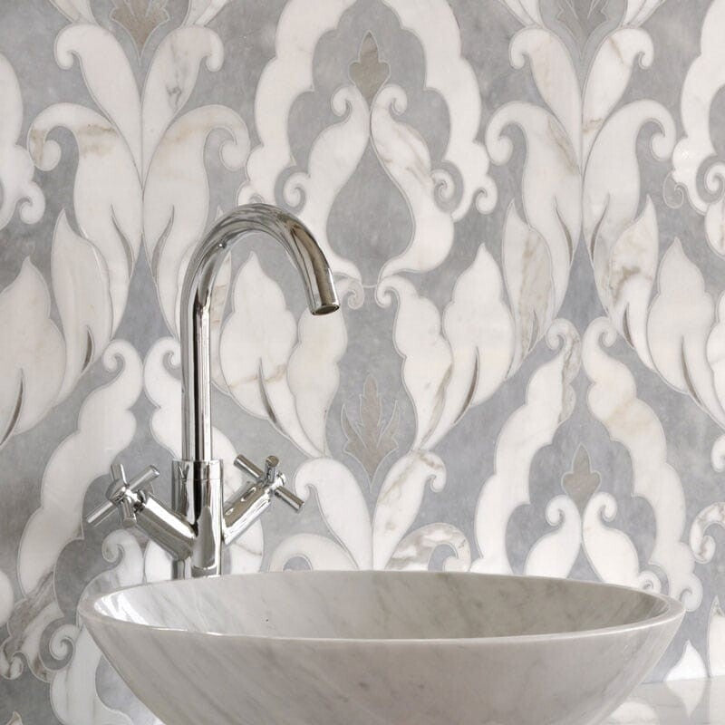 TALYA: Dolomite Rumi Mosaic (multi finish | 13"x18"x9/16" | straight cut)